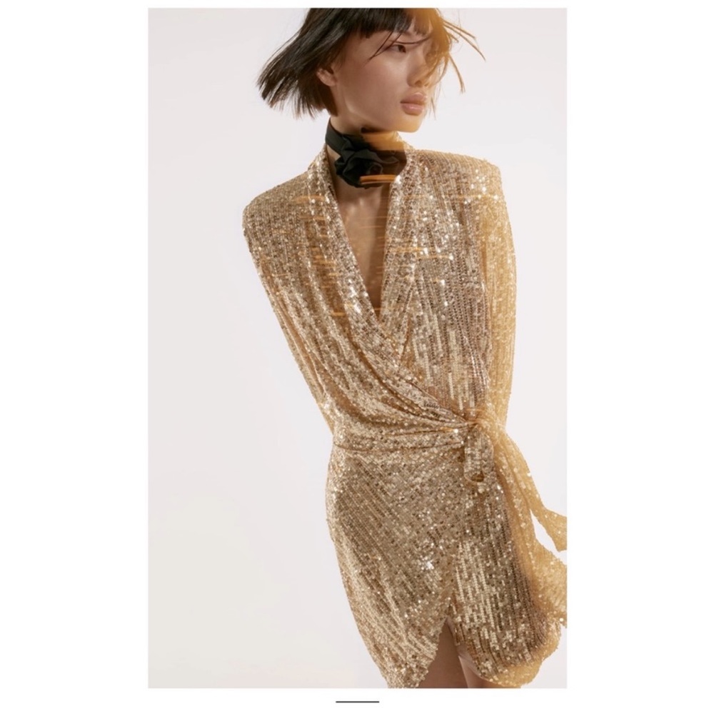 Zara gold sequined mini dress